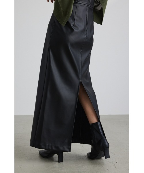 STYLEMIXER(スタイルミキサー)の「ハイストレッチフェイクレザースカート(スカート・レディース・アイボリー/ブラック/ブラウン・X-SMALL/SMALL/MEDIUM)」の5枚目の写真