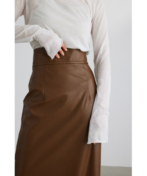 STYLEMIXER(スタイルミキサー)の「ハイストレッチフェイクレザースカート(スカート・レディース・アイボリー/ブラック/ブラウン・X-SMALL/SMALL/MEDIUM)」の21枚目の写真