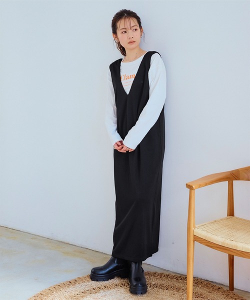 titivate(ティティベイト)の「前後2wayロングワンピース(ワンピース・レディース・アイボリー/ブラック・M/L/S)」の22枚目の写真
