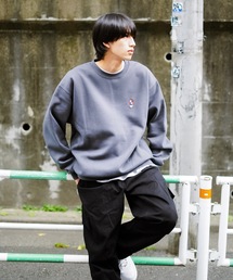【BEN DAVIS/ベンデイビス】 ヘビーウェイト 裏起毛 ロゴ ミニゴリラ ワンポイント クルースウェット トレーナー