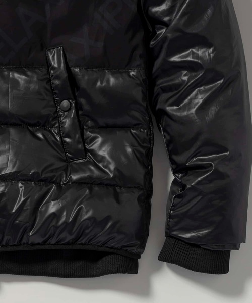 1PIU1UGUALE3 RELAX ブラック フェイクレザー ジャケット中綿