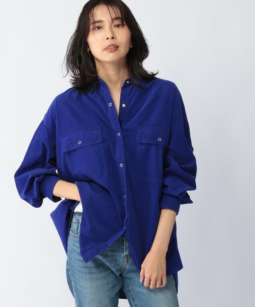 BARNYARDSTORM（バンヤードストーム）の「BARNYARDSTORM / 【WEB限定カラー展開】ライトコーディロイシャツ（シャツ/ブラウス・レディース・オフホワイト/チャコール/カーキ/ブルー/パープル・0/1/2）」の6枚目の写真