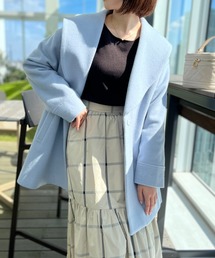 ◆【華奢見えも叶う、キレイ色コート】ビッグショールカラーコート