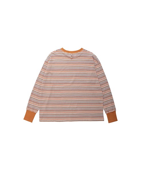 INTERPLAY(インタープレイ)の「【INTERPLAY x AYA】フィンガーホール マルチボーダー 長袖Teeシャツ(Tシャツ/カットソー・レディース・オレンジ/ブルー・FREE)」の14枚目の写真