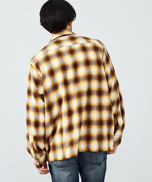 EDWIN(エドウィン)の「EDWIN エドウィン オンブレーチェックオープンカラーネルシャツ 長袖(シャツ/ブラウス・メンズ・ブラック/レッド/イエロー・MEDIUM/LARGE/X-LARGE/SMALL)」の9枚目の写真