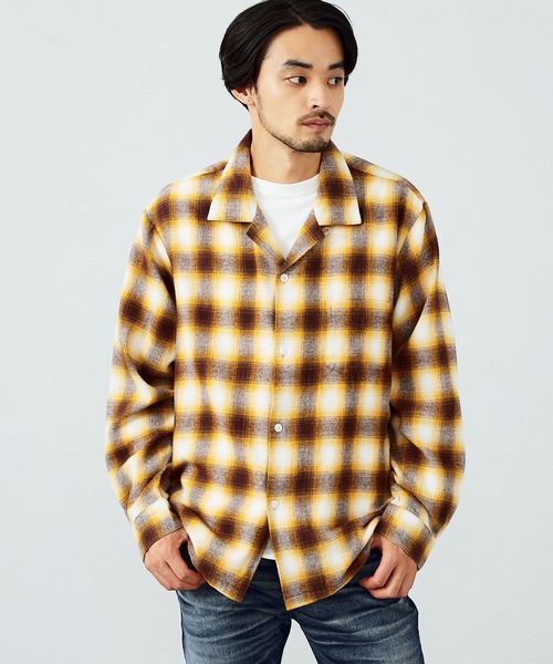 EDWIN(エドウィン)の「EDWIN エドウィン オンブレーチェックオープンカラーネルシャツ 長袖(シャツ/ブラウス・メンズ・ブラック/レッド/イエロー・MEDIUM/LARGE/X-LARGE/SMALL)」の10枚目の写真