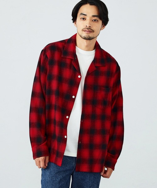 EDWIN(エドウィン)の「EDWIN エドウィン オンブレーチェックオープンカラーネルシャツ 長袖(シャツ/ブラウス・メンズ・ブラック/レッド/イエロー・MEDIUM/LARGE/X-LARGE/SMALL)」の17枚目の写真