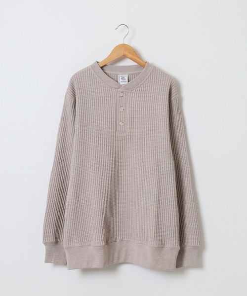 JEMORGAN（ジェーイーモーガン）の「JEMORGAN ビッグワッフル ヘンリーネック（Tシャツ/カットソー・メンズ・ブラック/オフホワイト/カーキ/杢グレー/マスタード/オートミール/チャコール/ネイビー/ブラウン/モカ・M/XL/L/S）」の22枚目の写真