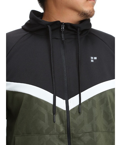 EXCELLENT FINE(エクセレント ファイン)の「ストレッチ ZIP パーカー(ジャージ・メンズ・ブラック/グリーン・X1(3L~4L)/X2(4L~5L)/X3(6L~7L)/X4(8L~9L)/X5(9L~10L))」の9枚目の写真
