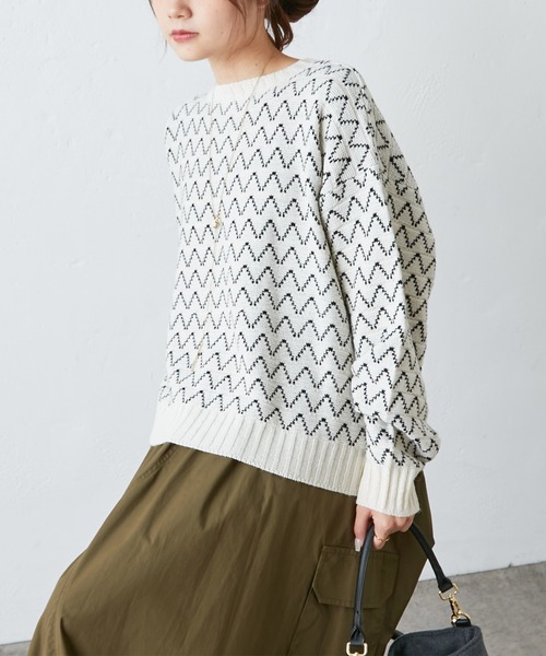 PUAL CE CIN(ピュアルセシン)の「【セットアップ対応】ニットジャガード2WAYカーディガン(ニット/セーター・レディース・アイボリー/その他1/その他2・FREE)」の22枚目の写真