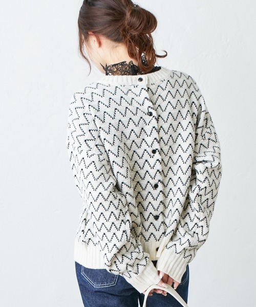 PUAL CE CIN(ピュアルセシン)の「【セットアップ対応】ニットジャガード2WAYカーディガン(ニット/セーター・レディース・アイボリー/その他1/その他2・FREE)」の20枚目の写真