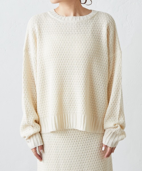 PUAL CE CIN(ピュアルセシン)の「【セットアップ対応】ニットジャガード2WAYカーディガン(ニット/セーター・レディース・アイボリー/その他1/その他2・FREE)」の4枚目の写真