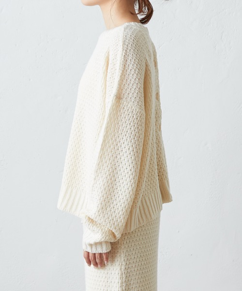 PUAL CE CIN(ピュアルセシン)の「【セットアップ対応】ニットジャガード2WAYカーディガン(ニット/セーター・レディース・アイボリー/その他1/その他2・FREE)」の5枚目の写真