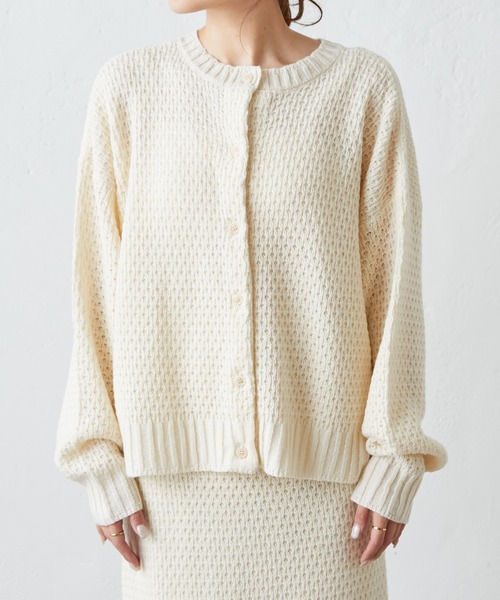 PUAL CE CIN(ピュアルセシン)の「【セットアップ対応】ニットジャガード2WAYカーディガン(ニット/セーター・レディース・アイボリー/その他1/その他2・FREE)」の11枚目の写真