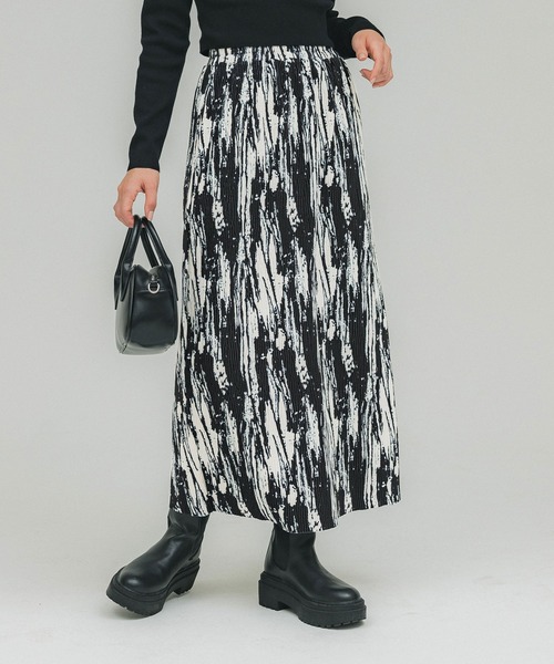 coca(coca)(コカ)の「\新色登場/柄ベロアプリーツスカート(スカート・レディース・ブラウン/ホワイト・ONE SIZE)」の2枚目の写真