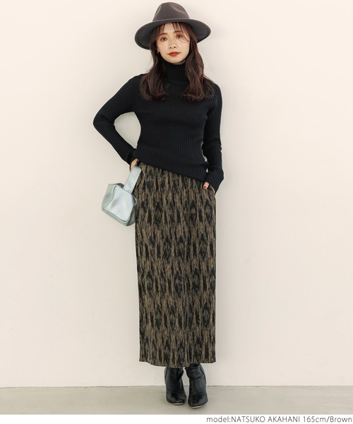 coca(coca)(コカ)の「\新色登場/柄ベロアプリーツスカート(スカート・レディース・ブラウン/ホワイト・ONE SIZE)」の5枚目の写真