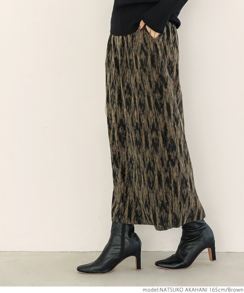 coca(coca)(コカ)の「\新色登場/柄ベロアプリーツスカート(スカート・レディース・ブラウン/ホワイト・ONE SIZE)」の6枚目の写真