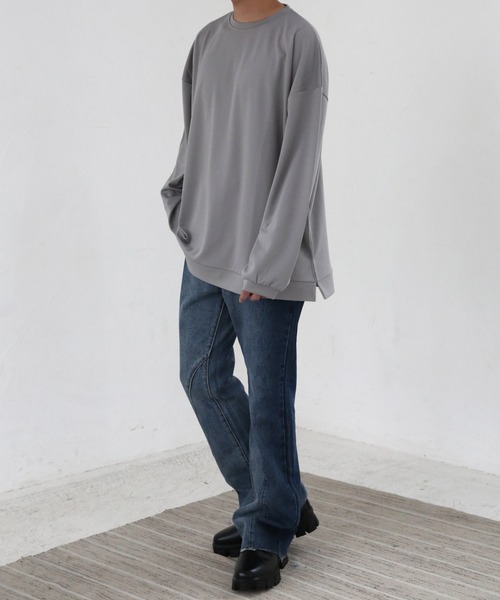 CERCA(チェルカ)の「【BEL】ビッグシルエット ロング Tシャツ カットソー(RS/)(Tシャツ/カットソー・メンズ・ベージュ/ワインレッド/ブラック/グレー/ブルー・LARGE/MEDIUM)」の11枚目の写真