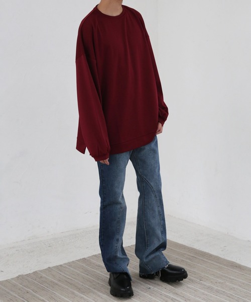 CERCA(チェルカ)の「【BEL】ビッグシルエット ロング Tシャツ カットソー(RS/)(Tシャツ/カットソー・メンズ・ベージュ/ワインレッド/ブラック/グレー/ブルー・LARGE/MEDIUM)」の14枚目の写真