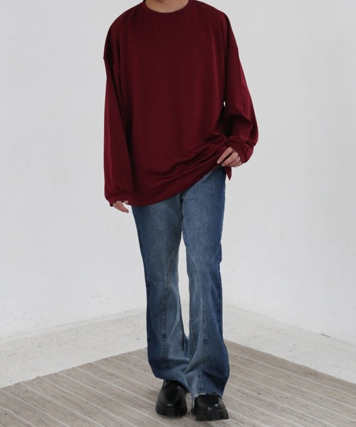 CERCA(チェルカ)の「【BEL】ビッグシルエット ロング Tシャツ カットソー(RS/)(Tシャツ/カットソー・メンズ・ベージュ/ワインレッド/ブラック/グレー/ブルー・LARGE/MEDIUM)」の16枚目の写真