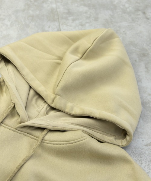 SKKONE（スコーネ）の「ボックスロゴプリント 裏起毛 スウェット プルパーカー（パーカー・メンズ・ブラック/オートミール/ベージュ・LL/L/M）」の4枚目の写真