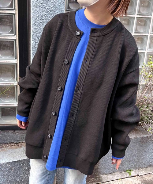 NO NEED（ノーニード）の「畦編みクルーネックカーディガン（カーディガン/ボレロ・メンズ・ブラック/ブルー/グリーン・ﾌﾘ-）」の19枚目の写真