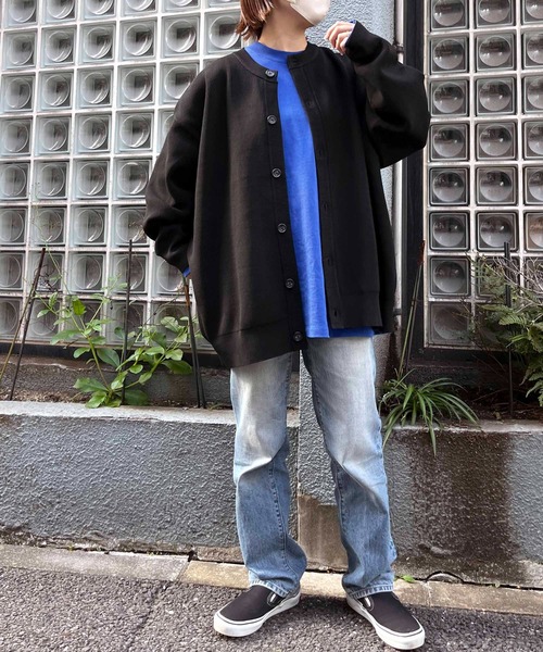 NO NEED（ノーニード）の「畦編みクルーネックカーディガン（カーディガン/ボレロ・メンズ・ブラック/ブルー/グリーン・ﾌﾘ-）」の16枚目の写真