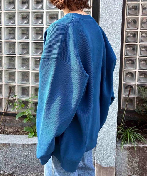 NO NEED（ノーニード）の「畦編みクルーネックカーディガン（カーディガン/ボレロ・メンズ・ブラック/ブルー/グリーン・ﾌﾘ-）」の17枚目の写真