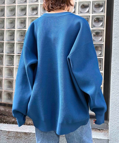 NO NEED（ノーニード）の「畦編みクルーネックカーディガン（カーディガン/ボレロ・メンズ・ブラック/ブルー/グリーン・ﾌﾘ-）」の11枚目の写真