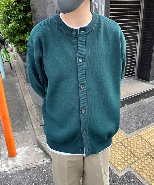 NO NEED（ノーニード）の「畦編みクルーネックカーディガン（カーディガン/ボレロ・メンズ・ブラック/ブルー/グリーン・ﾌﾘ-）」の22枚目の写真