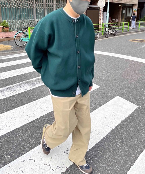 NO NEED（ノーニード）の「畦編みクルーネックカーディガン（カーディガン/ボレロ・メンズ・ブラック/ブルー/グリーン・ﾌﾘ-）」の7枚目の写真