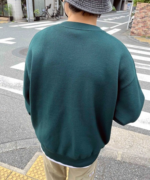 NO NEED（ノーニード）の「畦編みクルーネックカーディガン（カーディガン/ボレロ・メンズ・ブラック/ブルー/グリーン・ﾌﾘ-）」の18枚目の写真