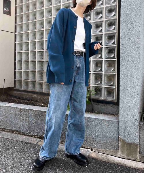 NO NEED（ノーニード）の「畦編みクルーネックカーディガン（カーディガン/ボレロ・メンズ・ブラック/ブルー/グリーン・ﾌﾘ-）」の20枚目の写真