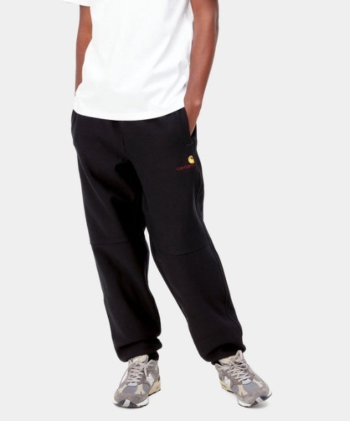Carhartt(カーハート)の「Carhartt WIP/カーハートダブリューアイピー アメリカンスクリプトスウェットパンツ I027042(スウェットパンツ・メンズ・ブラック/グレー・M/L/XL/XXL)」の5枚目の写真