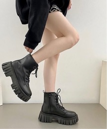 【OKUOKU 0909】厚底 ラグソール レースアップブーツ oku-shoes-682225823348-37