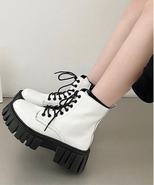 Burner(バーナー)の「【OKUOKU 0909】厚底 ラグソール レースアップブーツ oku-shoes-682225823348-37(ブーツ・レディース・B/D/A/C・36/40/38/39)」の9枚目の写真