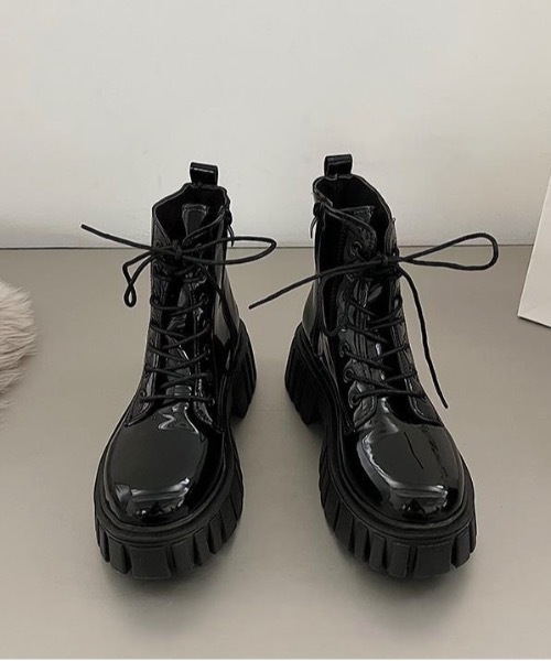 Burner(バーナー)の「【OKUOKU 0909】厚底 ラグソール レースアップブーツ oku-shoes-682225823348-37(ブーツ・レディース・B/D/A/C・36/40/38/39)」の11枚目の写真