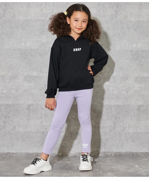 ANAP kids(アナップキッズ)の「裏起毛ロゴプリントレギンス(レギンス/スパッツ・キッズ・ブラック/ラベンダー/グレー・100cm/120cm/110cm/130cm)」の8枚目の写真