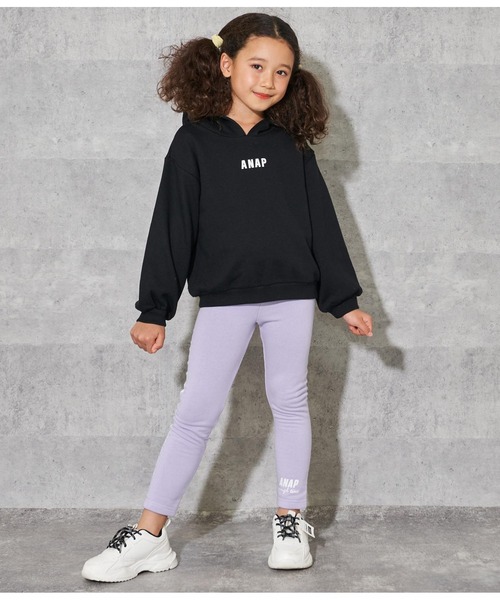 ANAP kids(アナップキッズ)の「裏起毛ロゴプリントレギンス(レギンス/スパッツ・キッズ・ブラック/ラベンダー/グレー・100cm/120cm/110cm/130cm)」の9枚目の写真