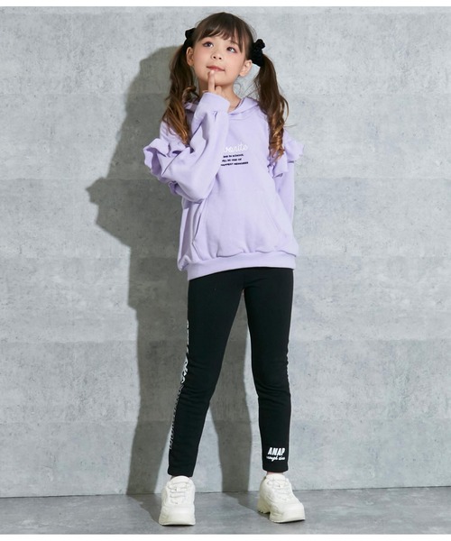 ANAP kids(アナップキッズ)の「裏起毛ロゴプリントレギンス(レギンス/スパッツ・キッズ・ブラック/ラベンダー/グレー・100cm/120cm/110cm/130cm)」の17枚目の写真
