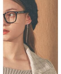 ロングチェーンコンビピアス