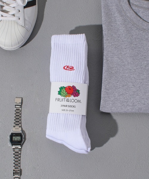 FRUIT OF THE LOOM(フルーツオブザルーム)の「FRUIT OF THE LOOM マーク刺繍(ソックス/靴下・メンズ・マルチ・25cm~27cm)」の1枚目の写真