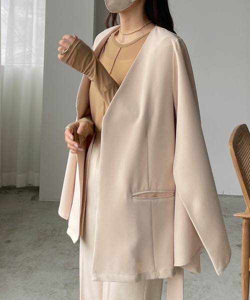 Louere（ルエレ）の「シアーフィンガーホールトップス（Tシャツ/カットソー・レディース・クリーム/ブラック/ベージュ・SMALL/MEDIUM/LARGE）」の19枚目の写真