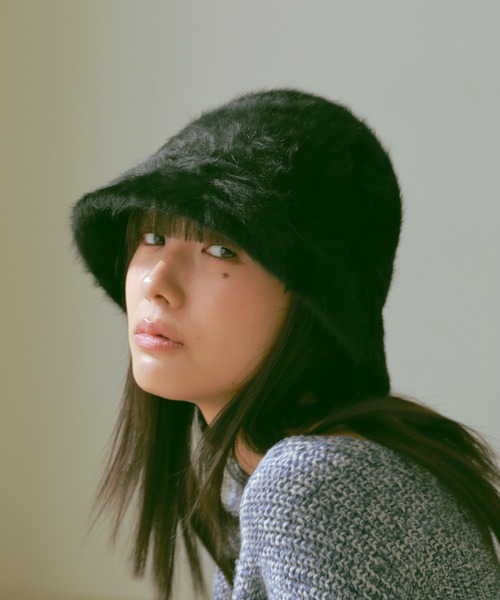 N WITH.（エヌウィズ）の「ファーバケットハット（ハット・レディース・ホワイト/ブラック・FREE）」の3枚目の写真