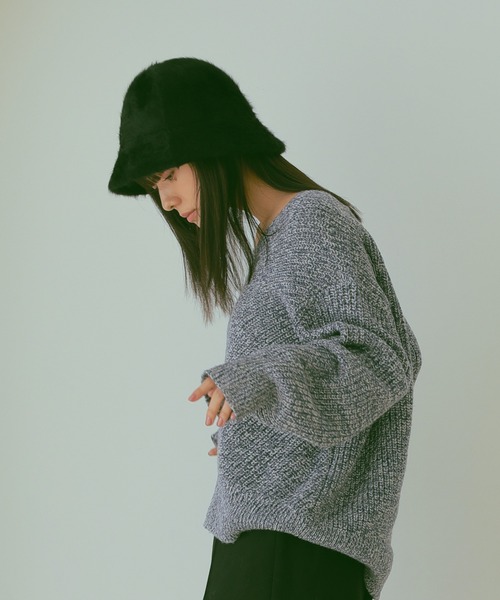 N WITH.（エヌウィズ）の「ファーバケットハット（ハット・レディース・ホワイト/ブラック・FREE）」の5枚目の写真