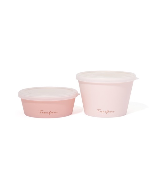 Francfranc(フランフラン)の「ロゴ デリカップ ピンク (2個セット)(お弁当箱・レディース・ピンク・FREE)」の1枚目の写真