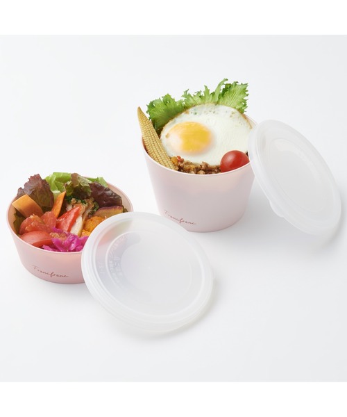 Francfranc(フランフラン)の「ロゴ デリカップ ピンク (2個セット)(お弁当箱・レディース・ピンク・FREE)」の3枚目の写真