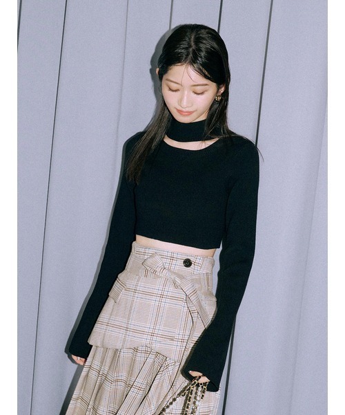 LILY BROWN(リリーブラウン)の「チョーカーネッククロップドニット(ニット/セーター・レディース・ブラック/その他/ホワイト/ミント・FREE)」の15枚目の写真