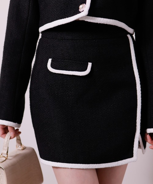 LIPSERVICE(リップサービス)の「バイカラーツイードスカート(スカート・レディース・ブラック/アイボリー・S/M)」の9枚目の写真