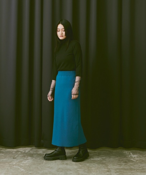 Happy John（ハッピージョン）の「docking sheer turtleneck tops/ドッキングシアータートルネックトップス（Tシャツ/カットソー・レディース・ナチュラル/ブラック/グリーン・FREE）」の17枚目の写真